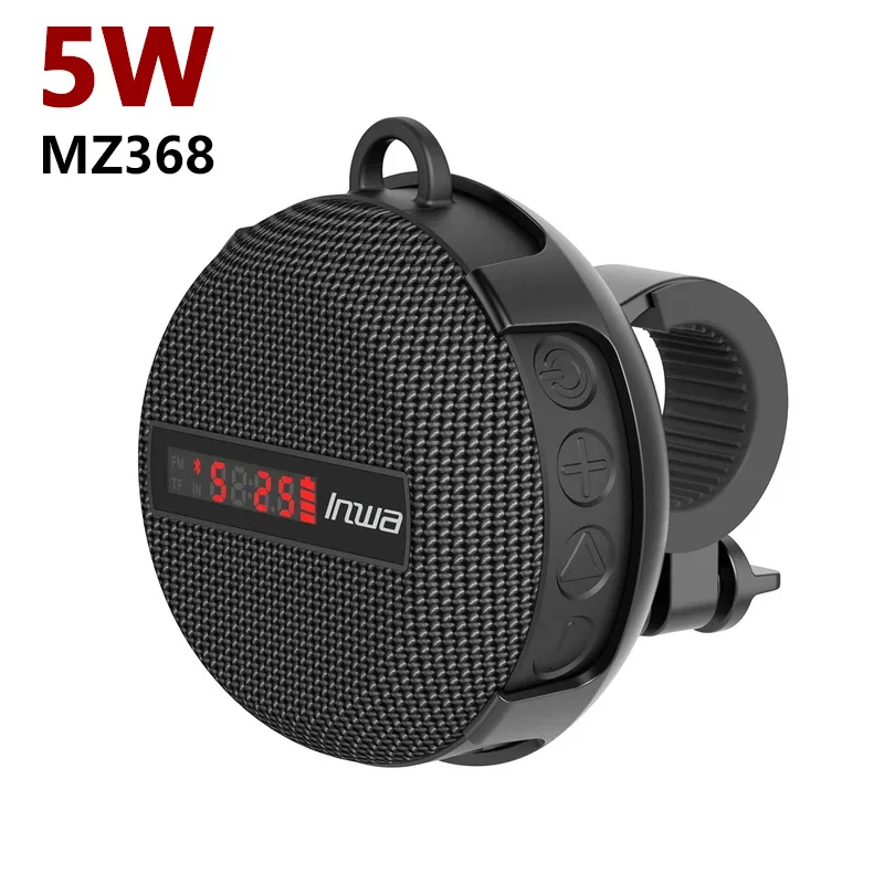 防水LEDデジタル自転車スピーカー,8W,ワイヤレス,Bluetooth,屋外