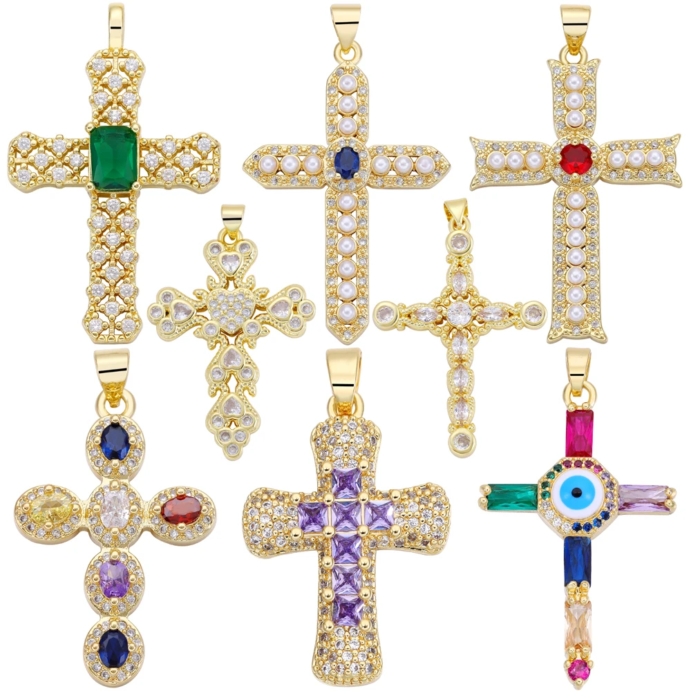Juya18KRealGoldPlatedCubicZirconiaEnamlEvilEyeCatholic