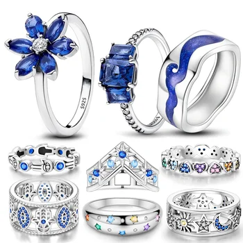 여성용 인피니트 하트 데이지 플라워, 쌓을 수 있는 실버 925 반지, 오리지널 실버 925 반지, 브랜드 쥬얼리 선물, 신상