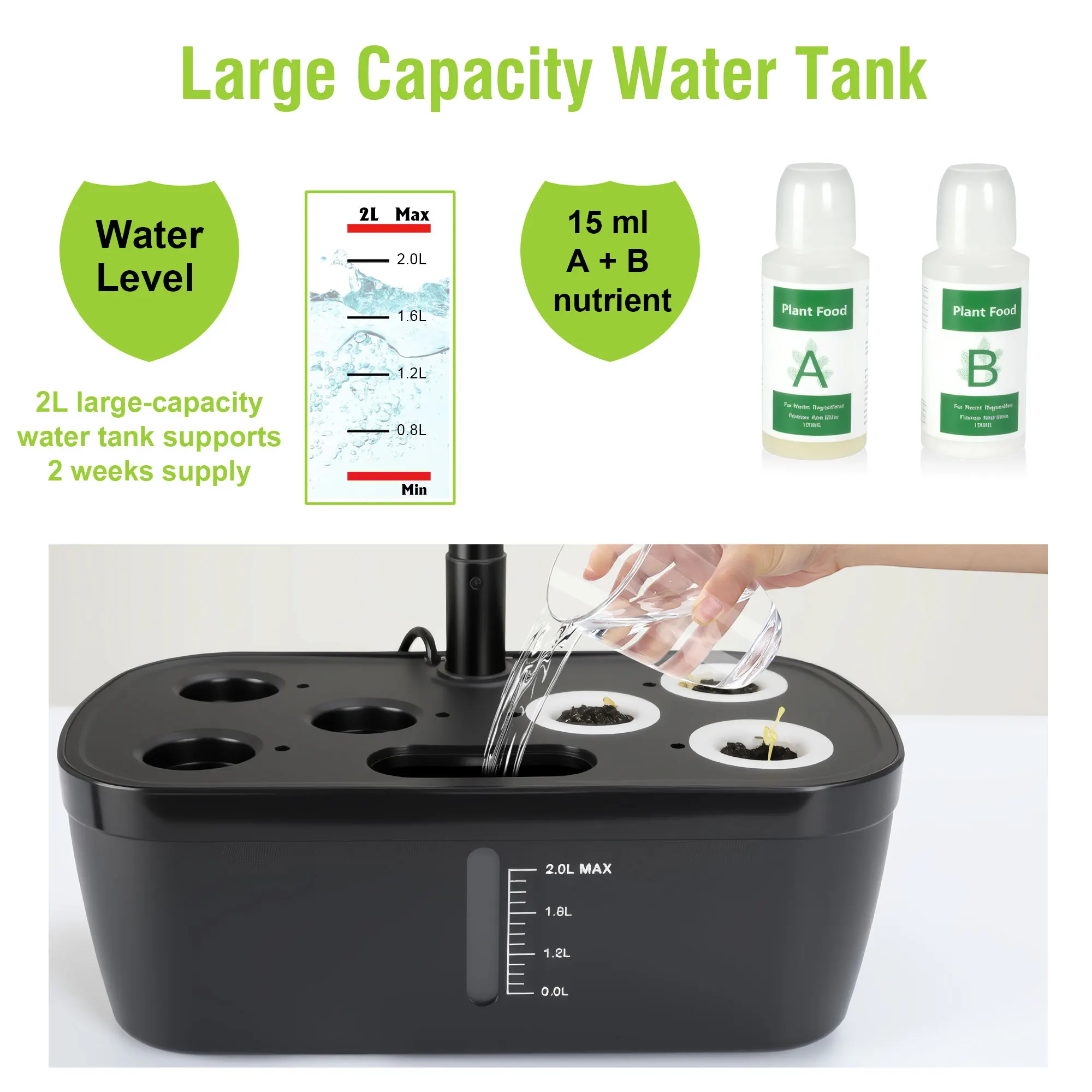 Indoor Hydroponic System Smart Herb Garden Kit LED Grow Light 6 Pod Planting Mac