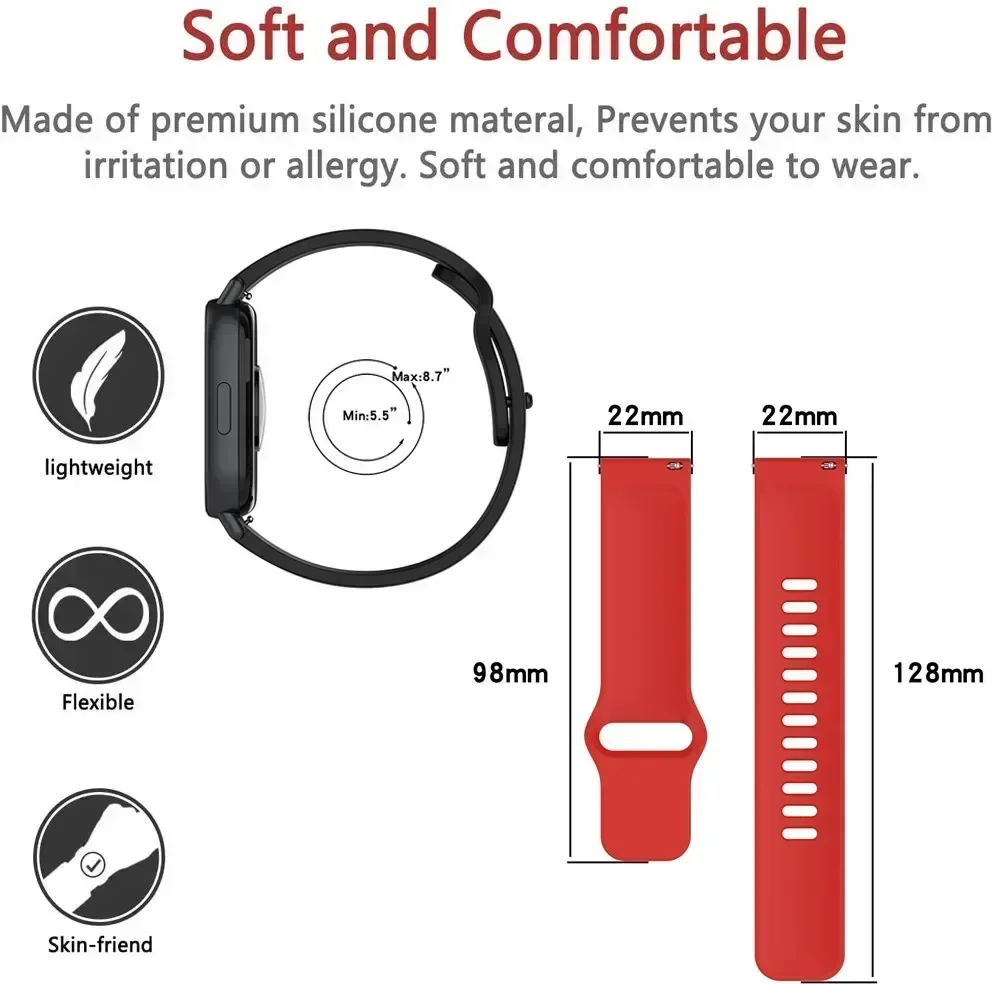 22mm Silicone Sport Band Wristband
