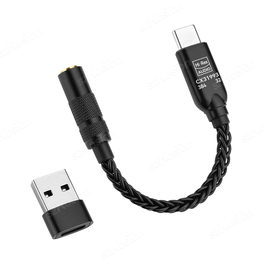 High-Fidelity Audio DAC Headphone Amplifier Adapter with Type C to 3.5mm Connection