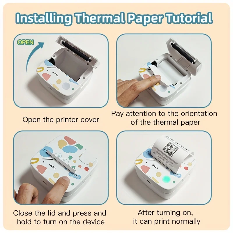 Portable Printer, Mini Pocket Wireless BT Thermal Printer for Smartphone,for Halloween, Christmas Gift