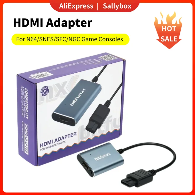 

1080P HDMI Adapter S-video/AV Aspect Ratio Switching For N64/SNES/SFC/NGC Game Consoles HDTV Converter Adapter