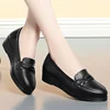 Spring Autumn British Style Retro Platform Black Mother Leather Shoes Women Soft Sole Classic Non-slip Flats Loafers 2