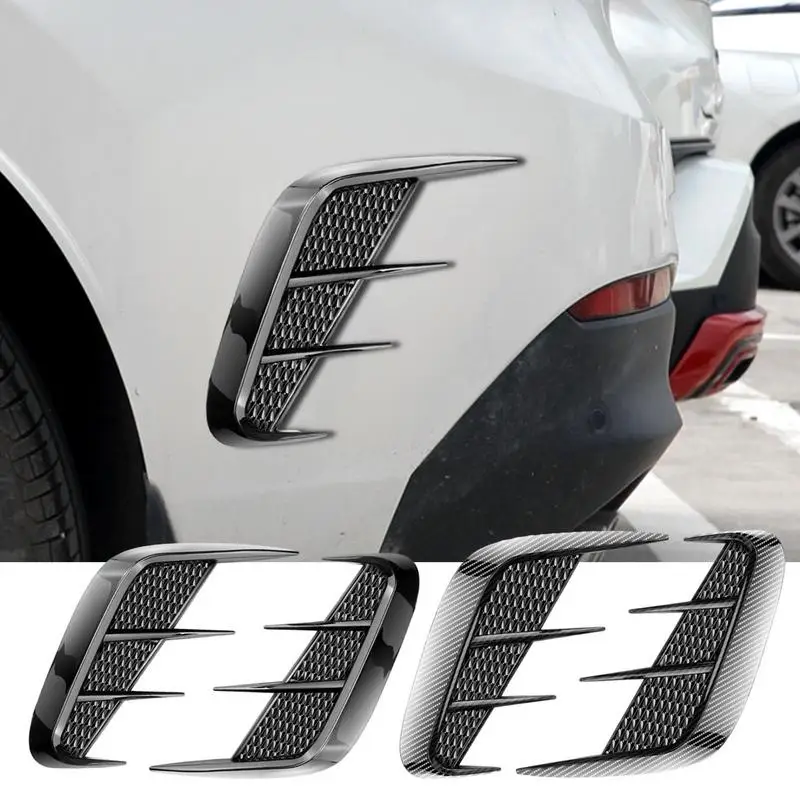 

2PCS Car Side Flow Vent Fender Sticker Side Vent Air Flow Fender Intake Car Simulation Side Vent Decorative Exterior Accessories