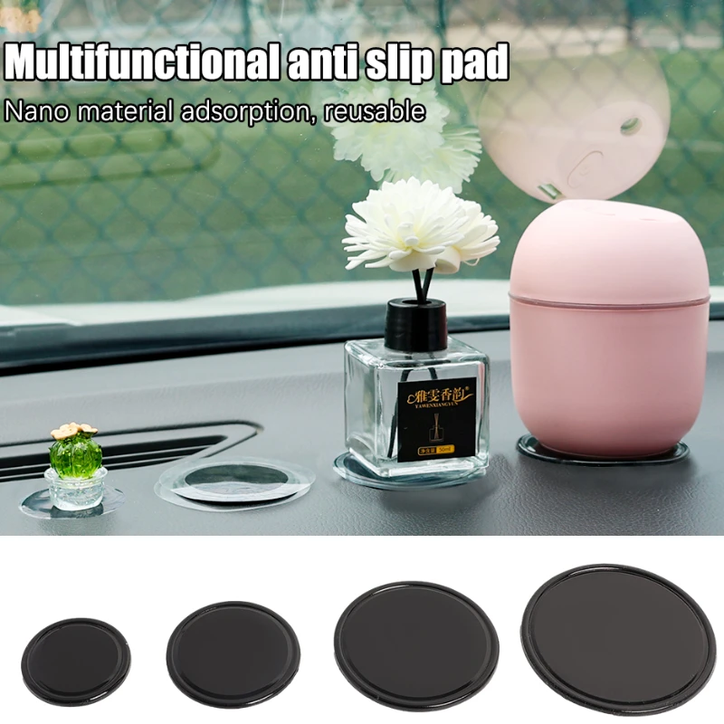Car Non-slip Mat Silicone Round Anti-skid Toy Pad Gel for Mobile Phone Key Holder Sticker Pad Interior Accessories silicone anti slip pad silicone anti skid pad