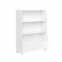 New 2025 Kids 34in Playroom Bookshelf with Veggie Bin Organizer and 2 Open Toy Storage Shelves 2