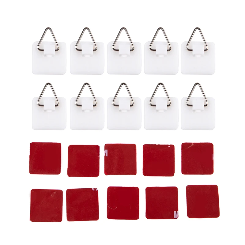 60 Pieces Invisible Adhesive Plate Hanger Plastic Adhesive Picture Hangers  Without Nails Adhesive Vertical Plate Holders Sticky Hangers for Plate