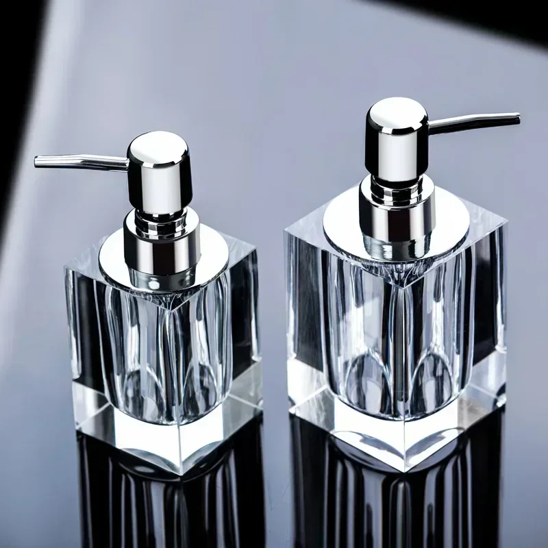 Crystal Glass Hand Sanitizer Bottle Soap Dispenser Lotion Shampoo Bottle Bathroom Accessories