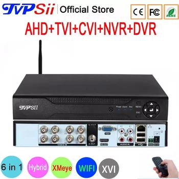 8mp CCTV 카메라, H.265 + XMeye 오디오 얼굴 감지 4K 4CH 8CH 8 채널 6 인 1 하이브리드 Wifi Onvif NVR TVI CVI AHD CCTV DVR 시스템