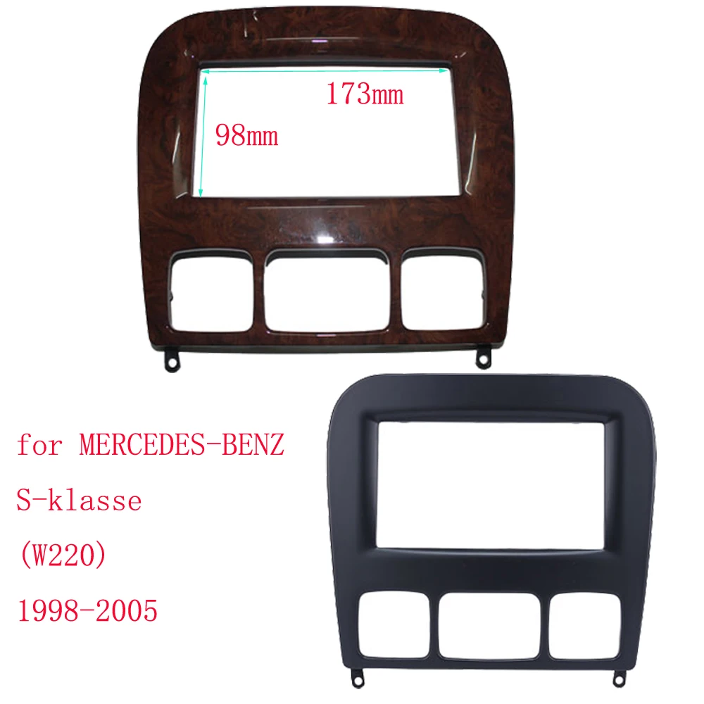 Fascia Audio Per Mercedes-Benz S-Klasse W220 Double Din Radio Dvd Stereo Panel Dash Kit Installazione Refit Frame Adapter Legno
