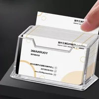 Three Layer Transparent Desktop Business Card Display Stand Box Special Office Business Cards Holder Desk Shelf Storage Boxes 2