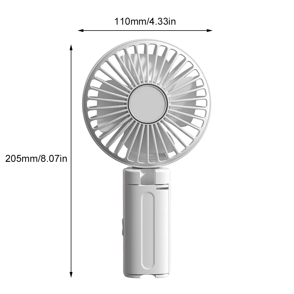Mini Foldable Fan 3-Speed Adjustment Portable Handheld Fan Rechargeable Electric Personal for Outdoor Umbrella