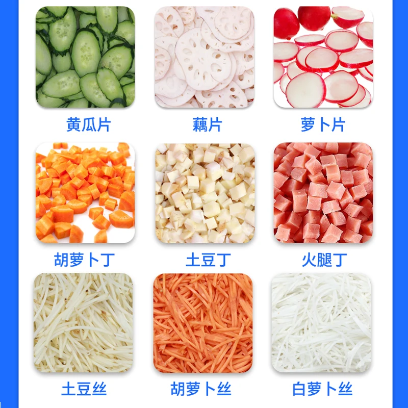 Commercial 3-in-1 Multi-Functional Vegetable Slicer Cutter Slice Julienne Shredding Dice One Machine