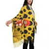 Stylish Yayoi Kusama Polka Tassel Scarf Women Winter Warm Shawls Wraps Lady Pumpkin Scarves 4