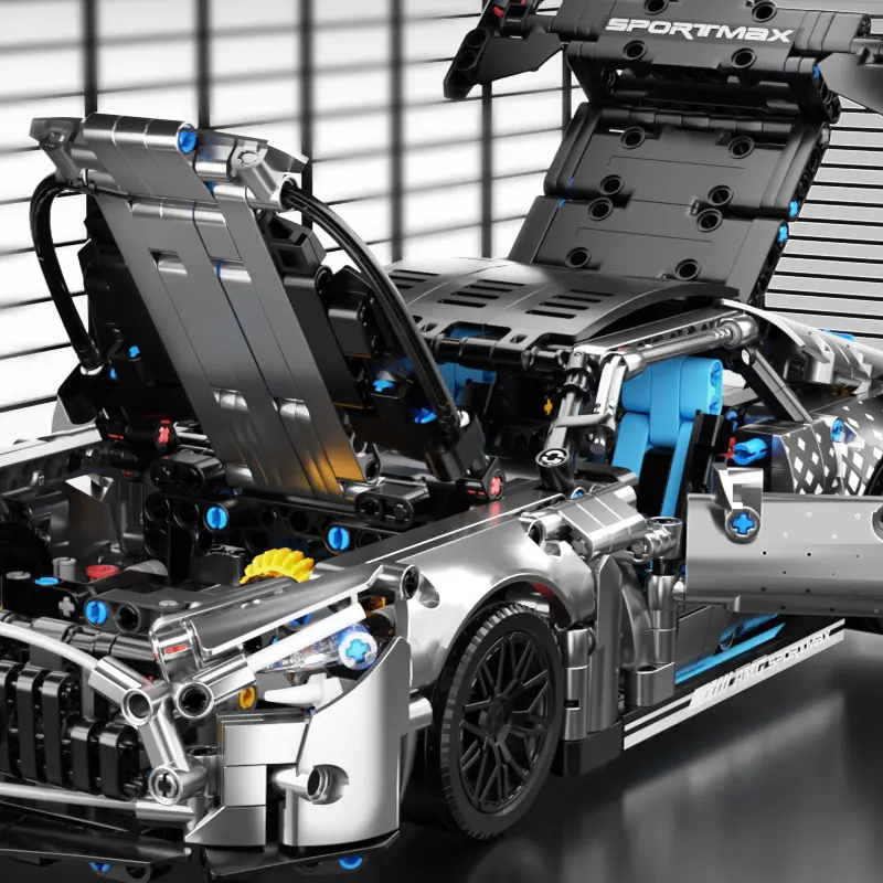 Ensemble de blocs de construction de voiture de course 5