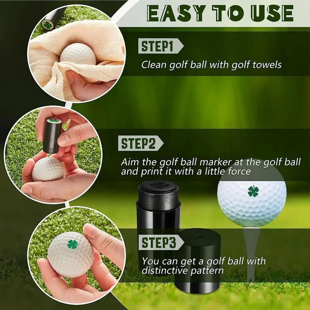 Quick-Dry Golf Ball Marker Stamp Close-up