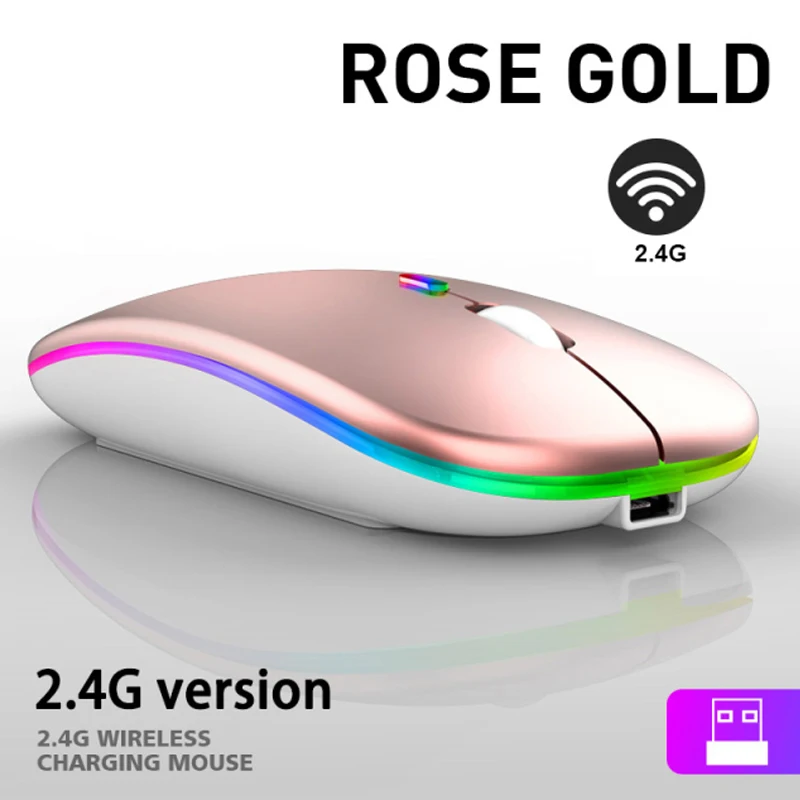 silent wireless mouse GTWIN  RGB Bluetooth Mouse Rechargeable Wireless Mouse for Laptop iPad Macbook Computer Silent Mause LED Backlit Ergonomic Mice wireless laptop mouse Mice