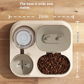 Automatic Dog Cat Feeder and Water Dispenser Gravity Food Feeder and Waterer Set with Pet Food Bowl Universal Pet Products 1