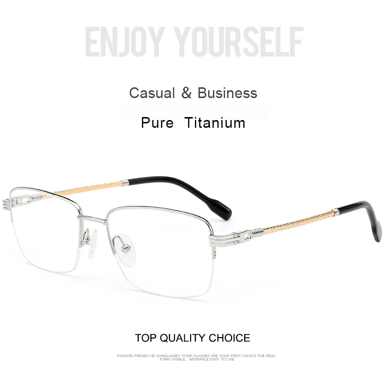 Krasivyy Unisex Semi Rim Square Titanium Eyeglasses 1