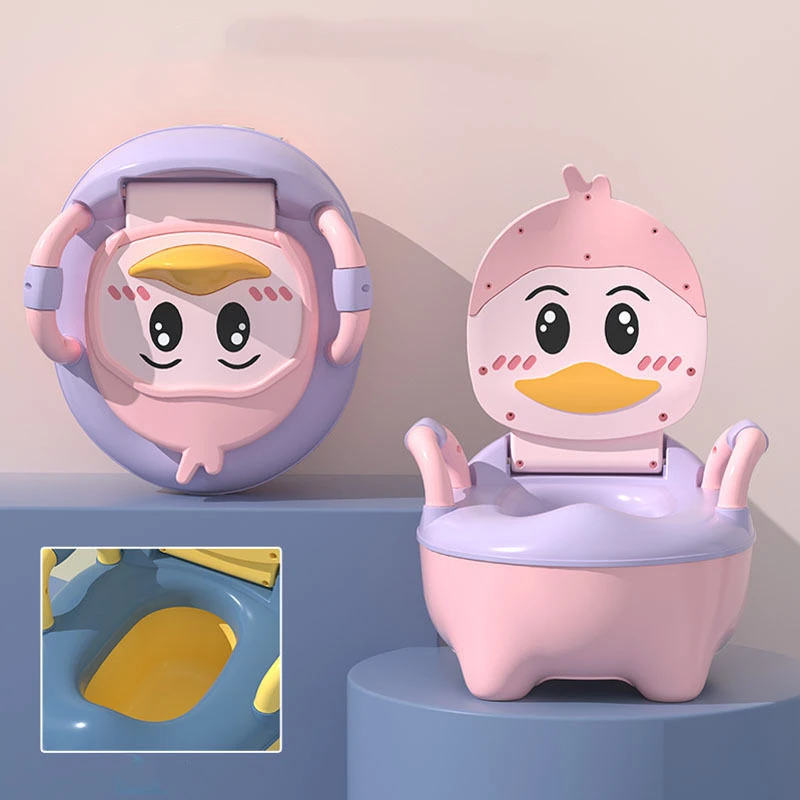 Children's Pot 1-6 Years Old Upgraded Cute Duck New Baby Toilet Seat Baby Potty Portable Stool Boys & Girls Safe Trainer Seat WC 2