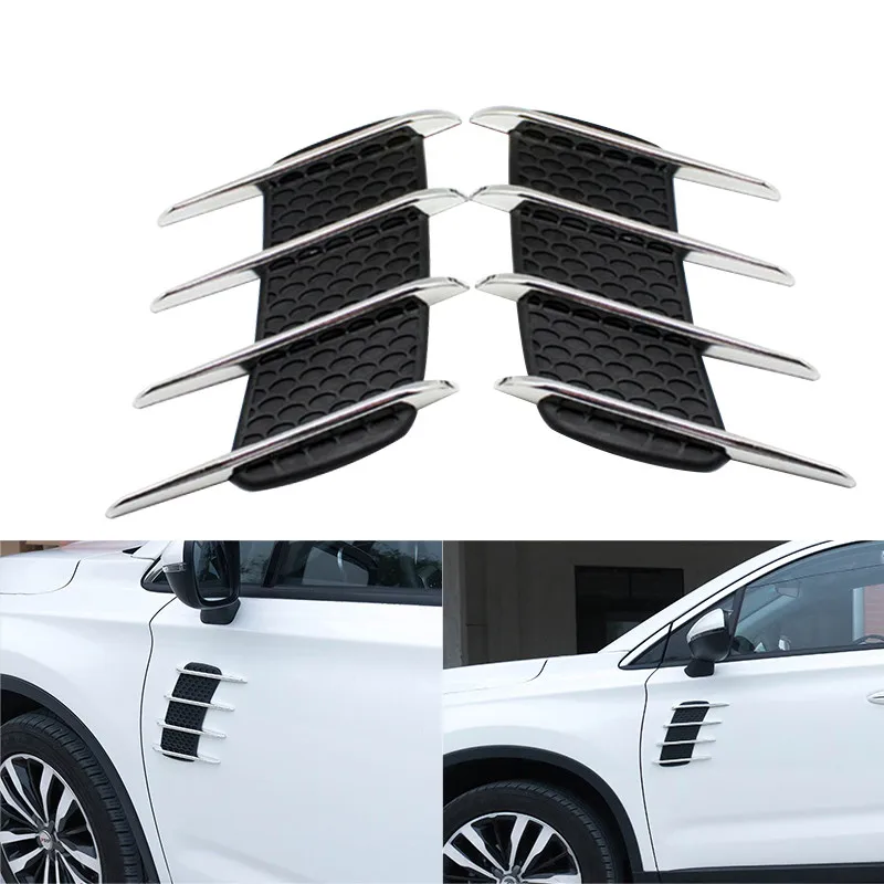 

1 Pair Car Side Shark Gill Simulated Vents Universal Air Flow Fender Sticker Auto Decoration Styling Modification Accessories