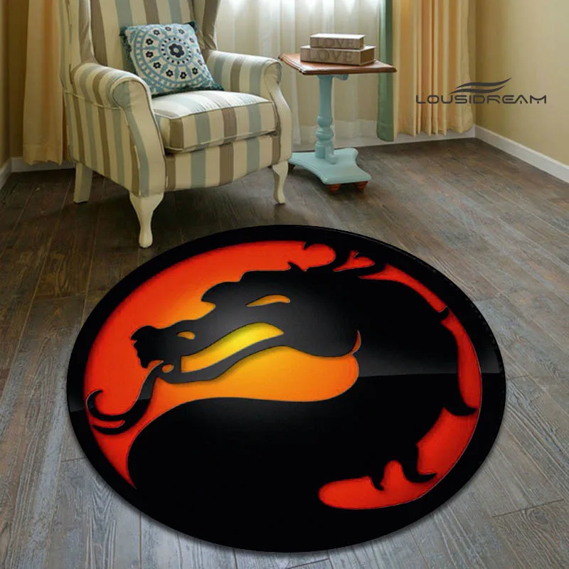 Mortal Kombat Cartoon Round Carpet Anti-slip Floor Mat Living Room Bedroom Photography Props floor mat plush rug decorative carpet silk wool rug plush carpet non slip carpet
