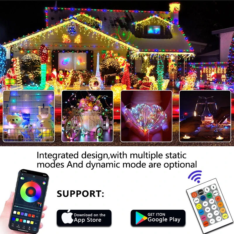 앱 스마트 다채로운 조명 DIY 블루투스 USB 포인트 컨트롤, 심포니 LED RGB 조명, 스트링 크리스마스 장식, 분위기 조명