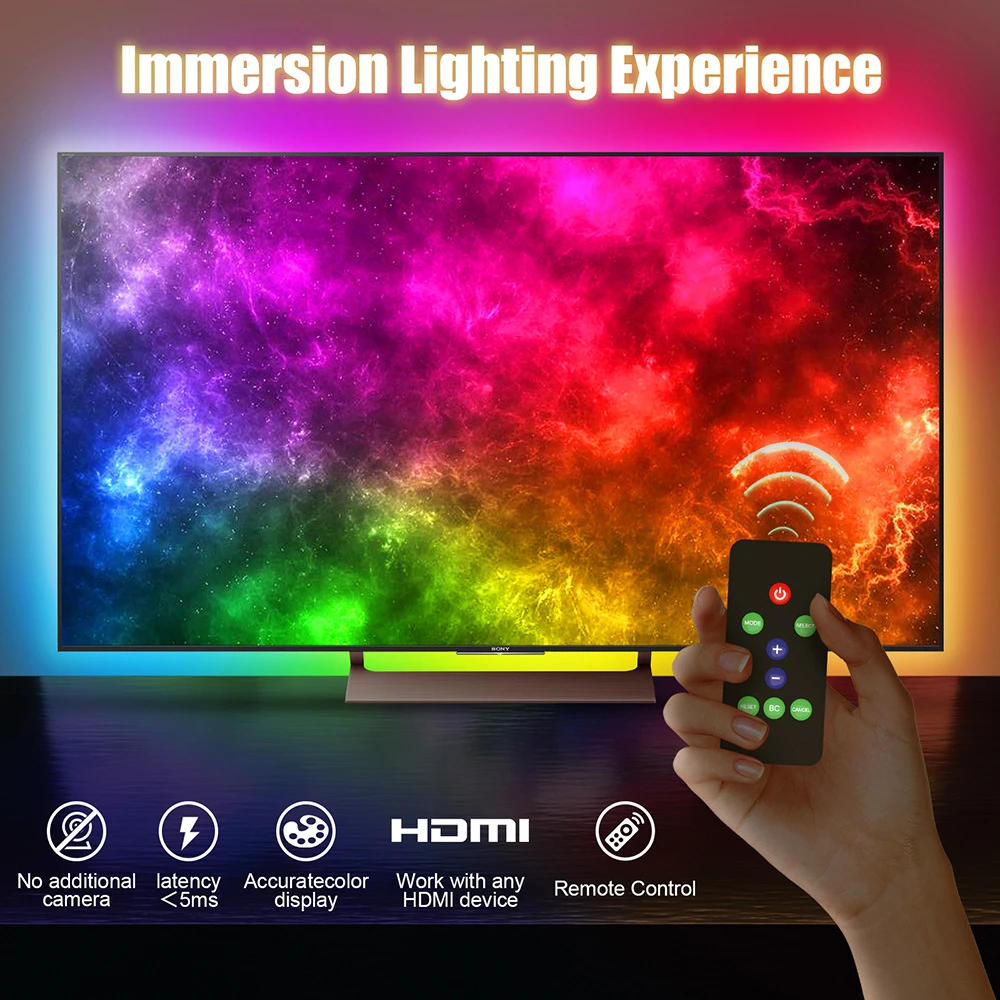 Smart ambiente tv pc backlights wifi rgb led luzes de tira sonho cor ...