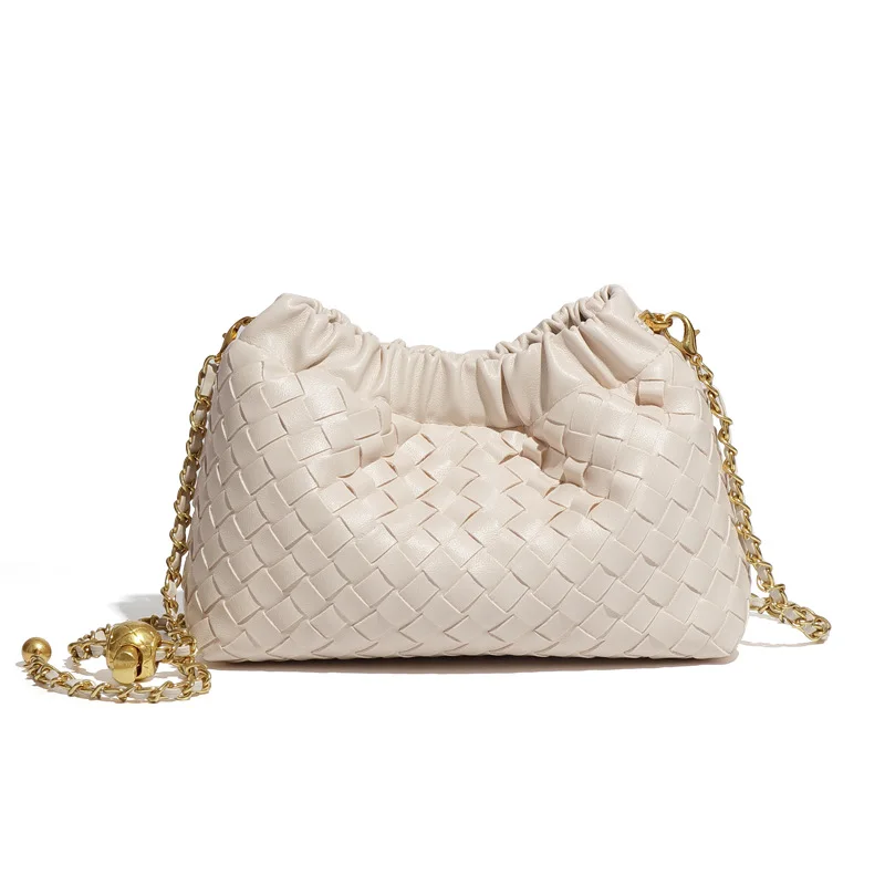 thumbnail image 1 of Bolso de mujer con cadena tejida, estilo nuevo, sencillo, moderno, con diseño de nicho, textura, bandolera que combina con todo, 1 of 5