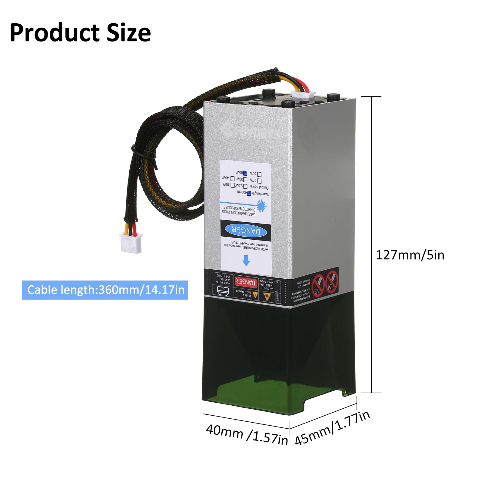 Laser Module Kits Laser Engraver Cutter CNC Router Module for Engraver Wood Cutting 80W 450nm