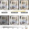 with LED Lightning Mirror and Storage, 3 Color Lighting Modes, Dressing Table Vanity Set with 3 Drawers 2 Cabinets 4 Organizers 6