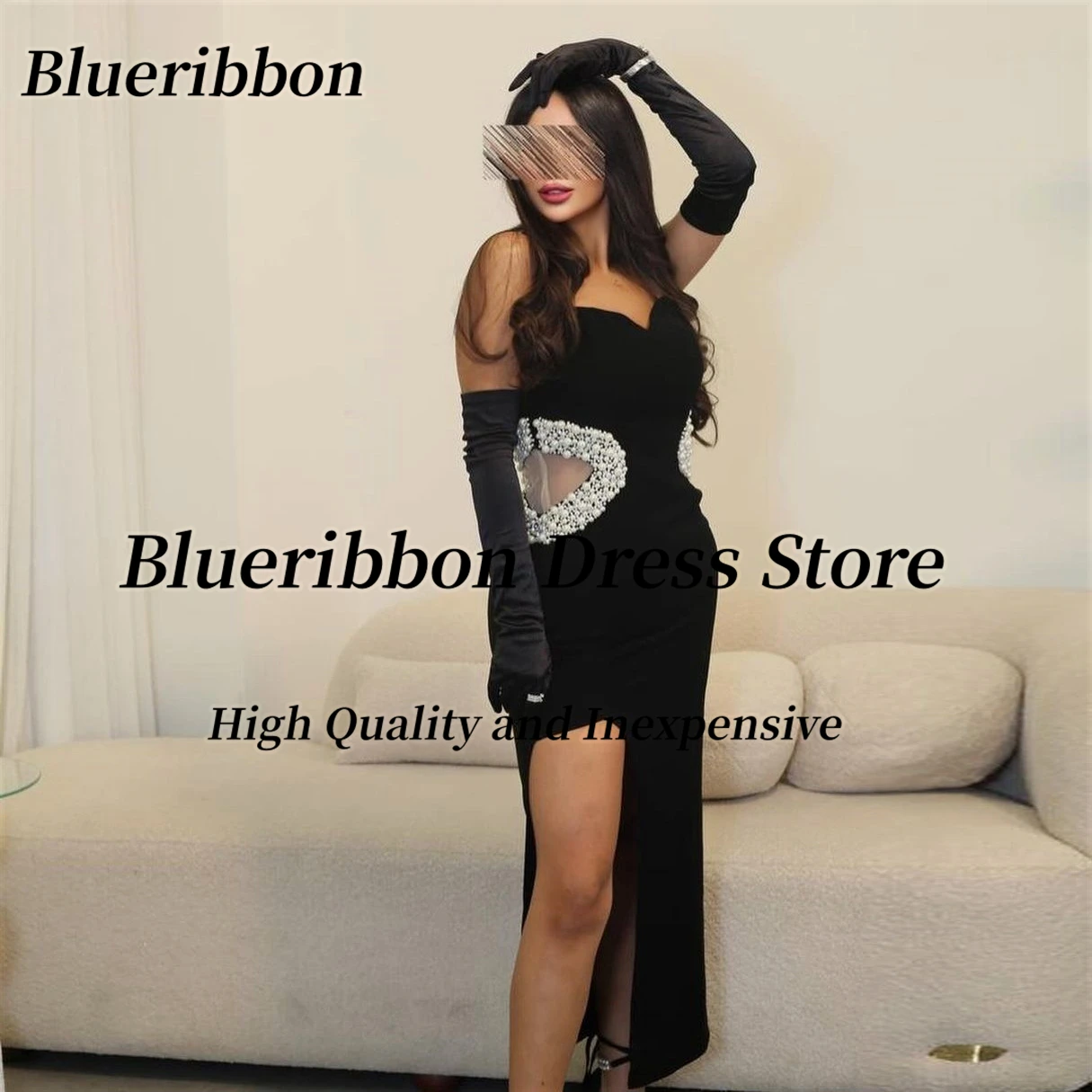 

Женское коктейльное платье Blueribbon, сексуальное платье для выпускного вечера, вышитое бисером