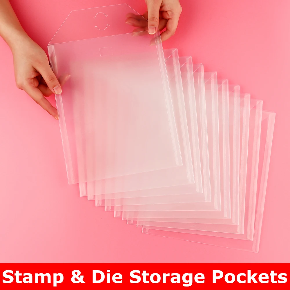 

10pcs/set 7.6*9.4inch Storage Pockets Envelopes for Photopolymer Stamps Cutting Dies Cardstock Stickers DIY Supplies Storage