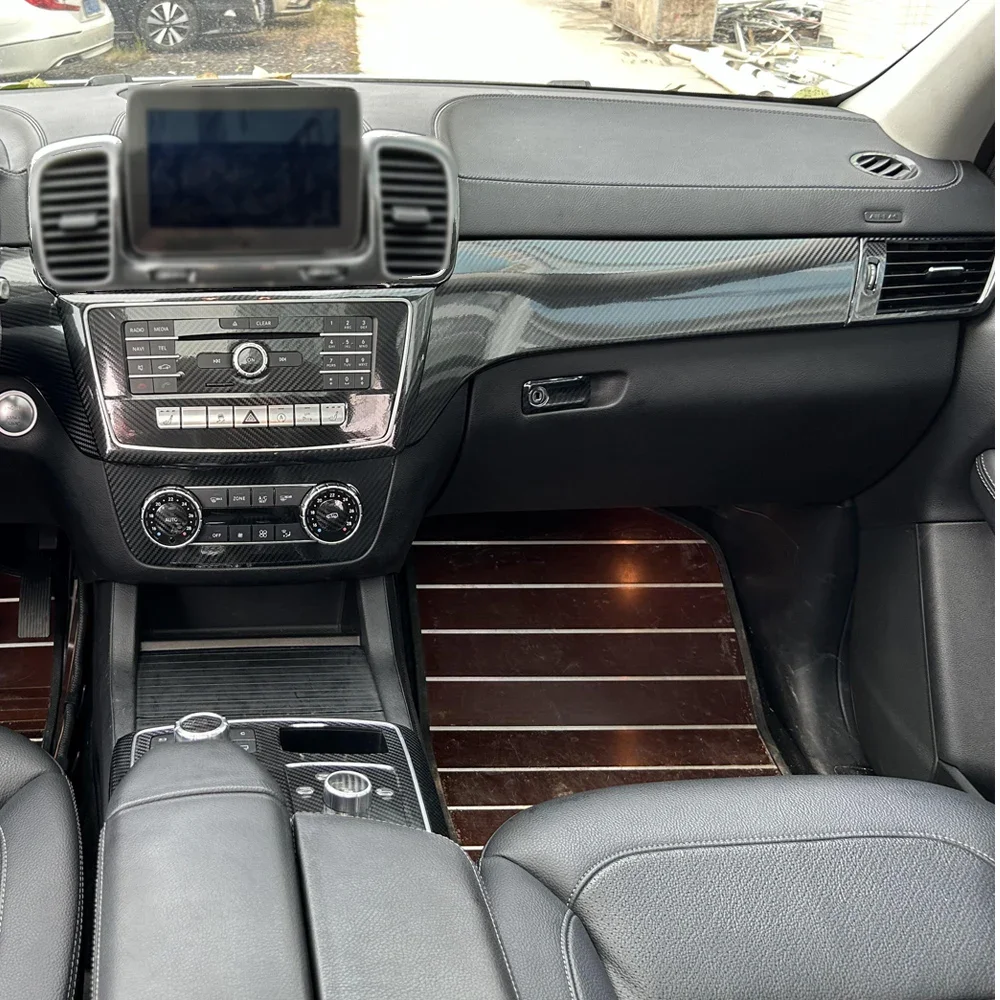 벤츠 GLE GLS ML GL W164/W166/W167 차량용 카본 파이버 필름 인테리어 스티커 센터 콘솔 기어 대시보드 에어 도어 핸들 패널