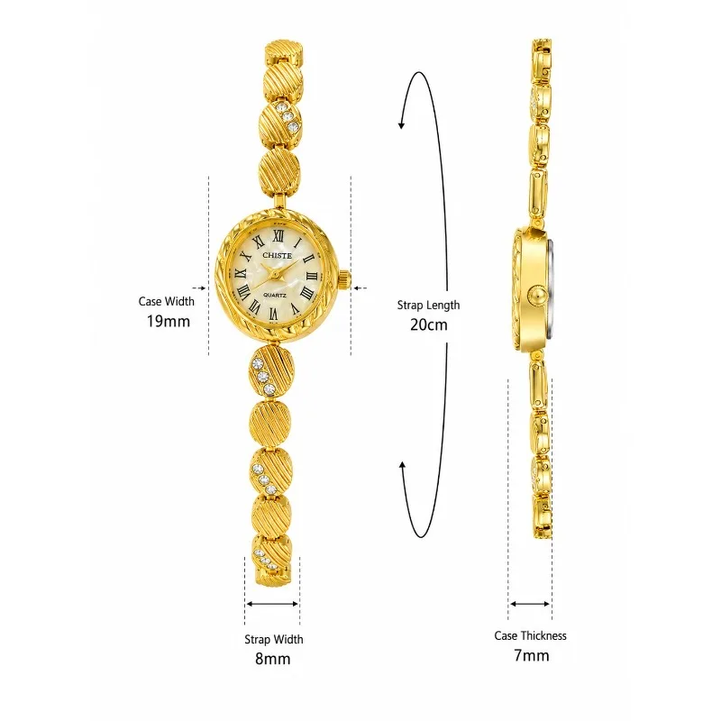 Women Bracelet Watches Top Brand Luxury Ladies Quartz Wrist Watches Unique Rhinestone Steel Band Elegant Female Clock Gift - 6