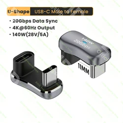 High-Speed USB-C to Type-C Thunderbolt 3 Data and Charging Adapter - 20Gbps, 4K@60Hz, 140W (USB C to C)