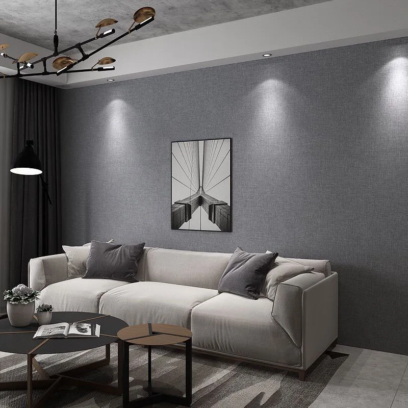 

Modern Minimalist Plain Embroidery Wall Covering Seamless Whole House Home Bedroom Living Room Non-Woven Wallpaper