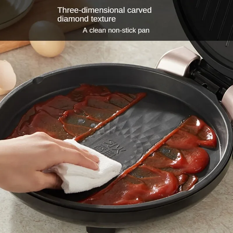 Joyoung Crepe Maker with 25mm Deepened Baking Pan for Home Use Double-sided Heating Breakfast Machine with High Firepower 220V 6
