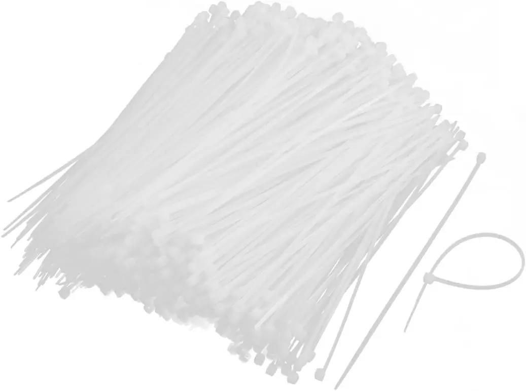 

Tcenofoxy Nylon Network Cable Wrap Zip Tie Cord Strap 2mmx150mm 1000 Pcs White