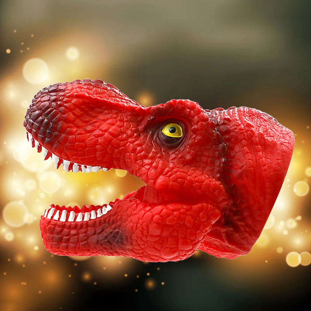 

Hand Puppet Silicone Realistic Dinosaur Hand Puppet(Red)