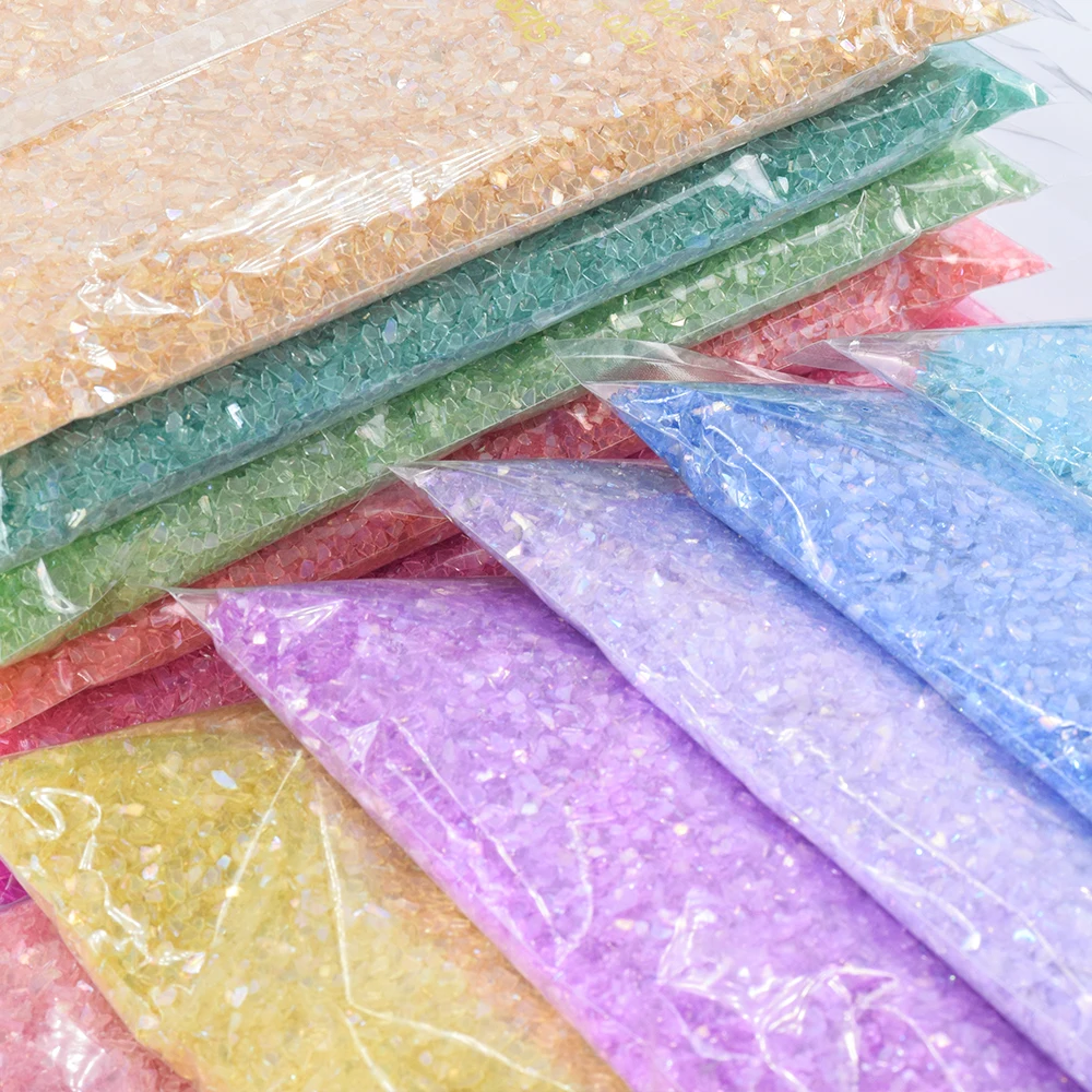 

450g/Bag Mini Shiny Transparent AB Glass Flake Nail Art Sequins Wholesale Rhinestone For DIY Crafts/Epoxy Mold Filling