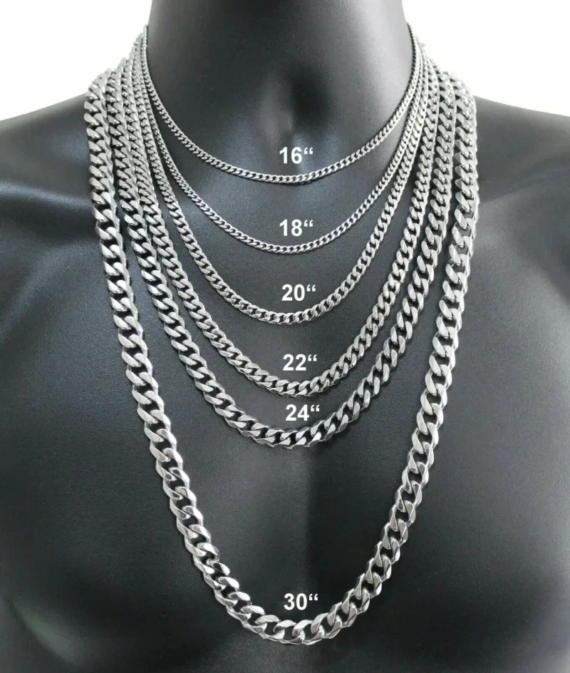 Men's 925 Sterling Silver Necklace 2/4/6/8/10/12MM 1