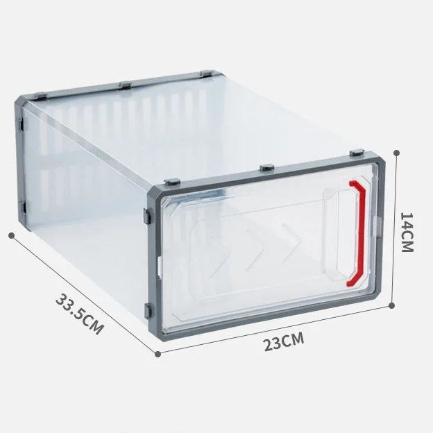 Boîtes de rangement en plastique transparent pour chaussures, vitrine  transparente AJ pour baskets, boîte à chaussures de football à haute  médication, armoire à chaussures empilable, 1PC - AliExpress