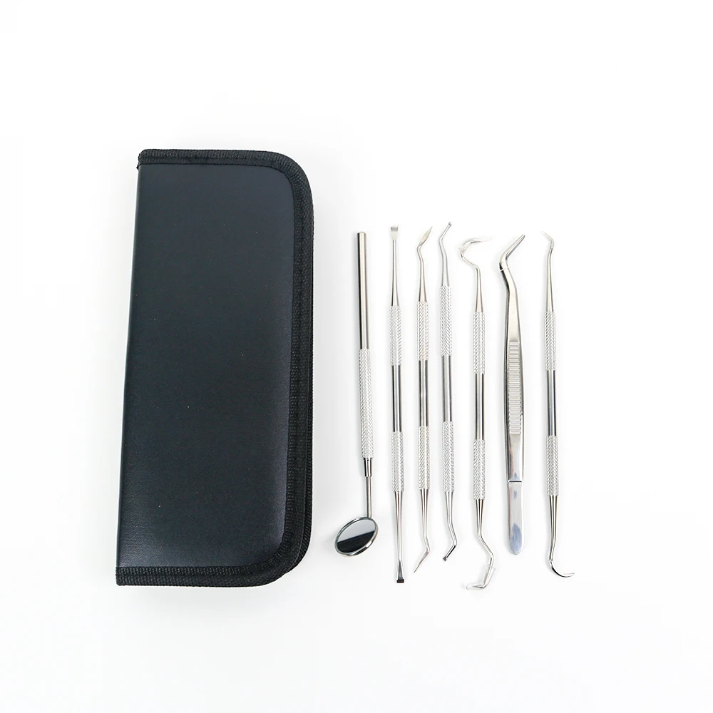 3x7 teile/satz Edelstahl Zahnarzt Sauber Werkzeuge Dental Spiegel Doppel Sonde Sichel Hacke Zahn Reiniger Dental Werkzeug Mundpflege Kit