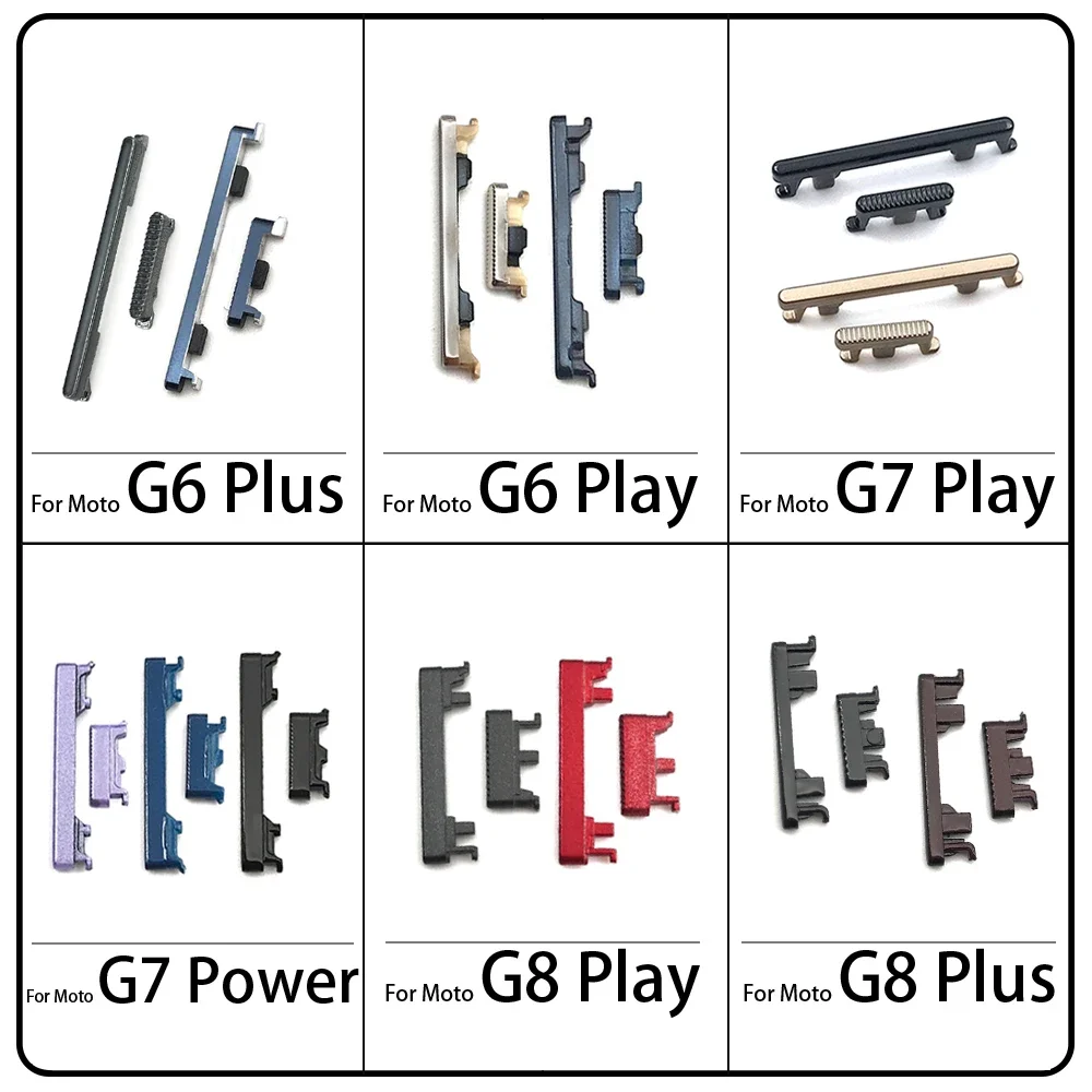10Pcs, 전원 버튼 + 볼륨 측면 버튼 키 모토로라 모토 G6 G7 G8 G9 플러스 플레이 파워 라이트 교체 부품