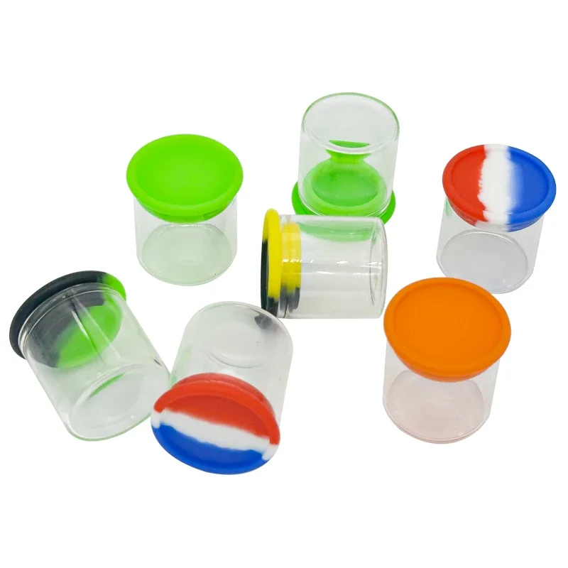 2Pcs 15ml Glass Storage Jar Glass Storage Container With Silicone Lid Storage Box Spice Ingredient Bottling Christmas/birthday Gift