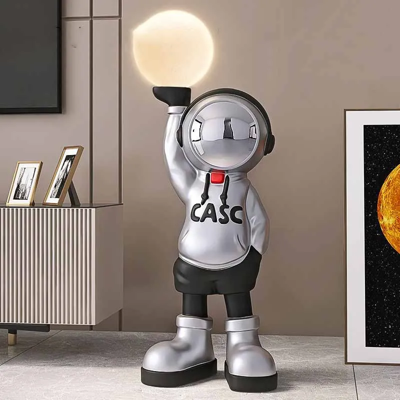 

Modern Art Home Decor Astronaut Statue Fashion Statue Resin Sculpture Tray Storage Living Room Night Light Decoration Crafts