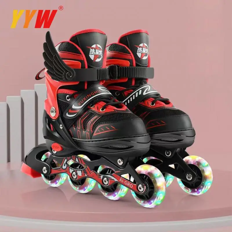 

Adjustable Illuminating Inline Skates with Light Up Wheels for Girls Boys Youth Inline Skates Outdoor Sports Roller Skates Shoes